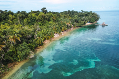 Beautiful view of an island with a jungle